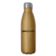 Load image into Gallery viewer, GRÜVN Insulated Stainless Steel Water Bottle - Black Logo (5 Styles) - gold glitter
