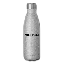 Load image into Gallery viewer, GRÜVN Insulated Stainless Steel Water Bottle - Black Logo (5 Styles) - silver glitter
