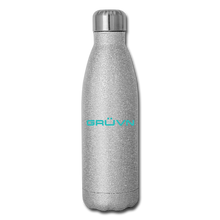 Load image into Gallery viewer, GRÜVN Insulated Stainless Steel Water Bottle - Blue Logo (5 Styles) - silver glitter
