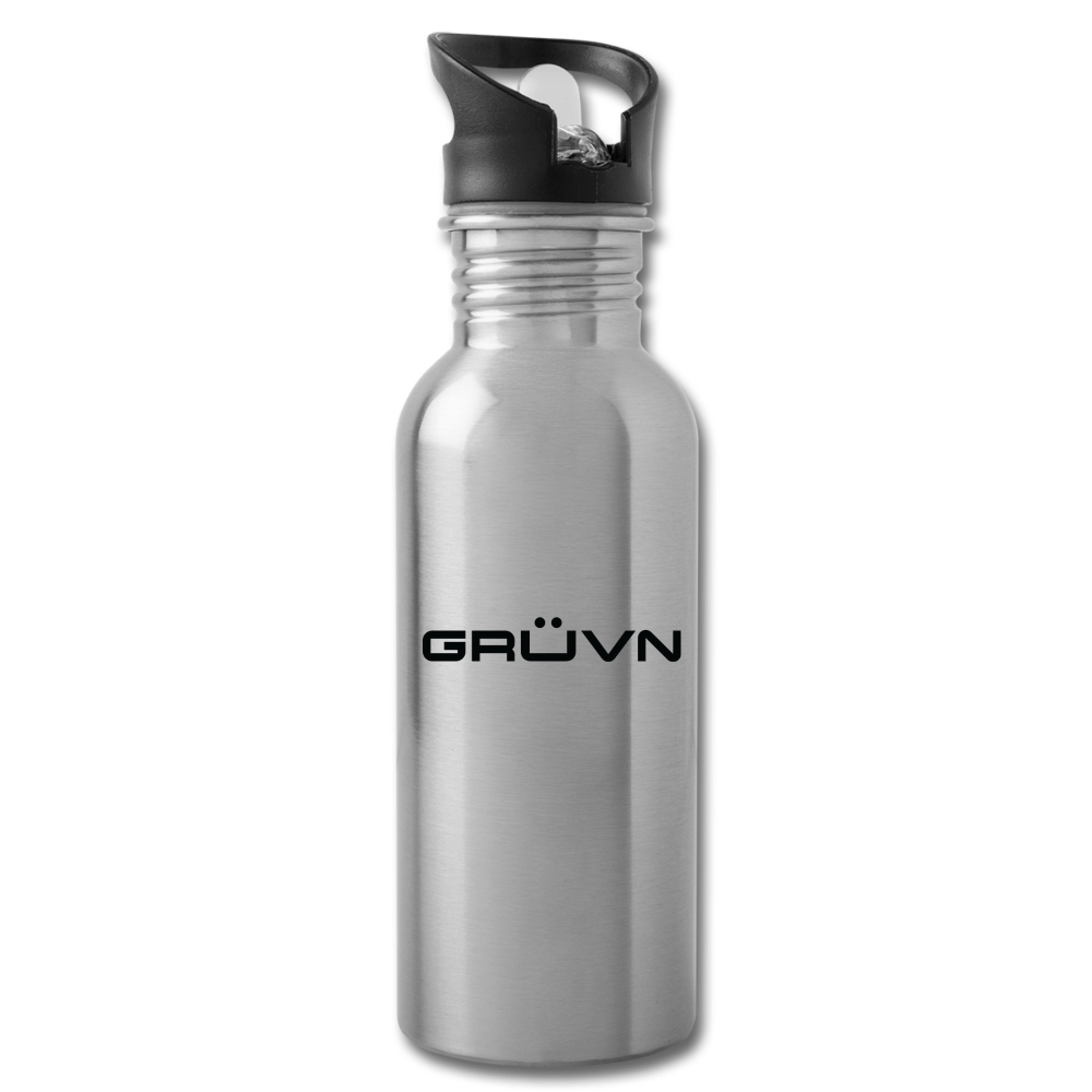 GRÜVN Water Bottle - Black - silver