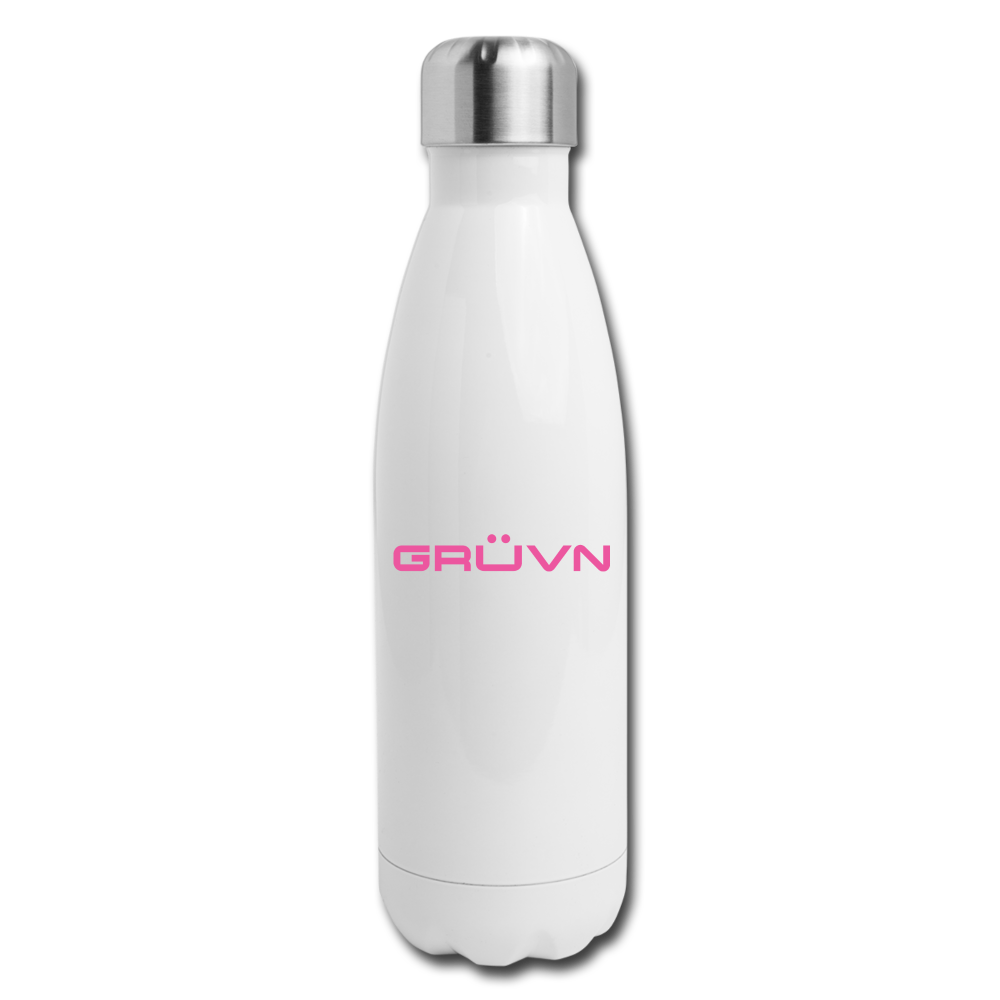 GRÜVN Insulated Stainless Steel Water Bottle - Pink (3 Styles) - white