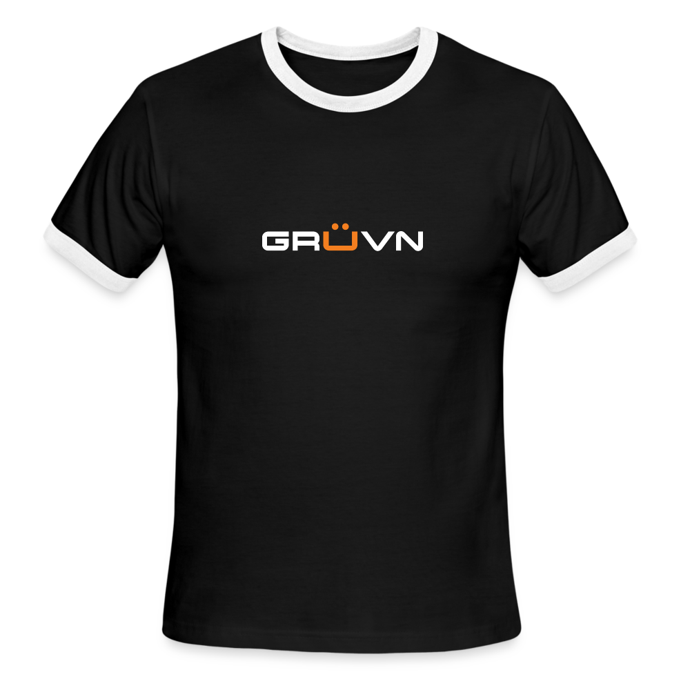 GRÜVN Men's Ringer T-Shirt - White & Orange - black/white