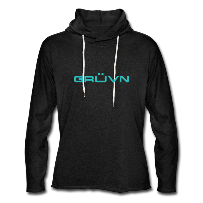 GRÜVN Unisex Lightweight Terry Hoodie - Blue - charcoal gray