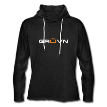 Load image into Gallery viewer, GRÜVN Unisex Lightweight Terry Hoodie - White &amp; Orange - charcoal gray
