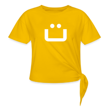 Load image into Gallery viewer, GRÜVN Women&#39;s Knotted T-Shirt - White Smile (3 Colors) - sun yellow
