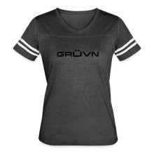 Load image into Gallery viewer, GRÜVN Women’s Vintage Sport T-Shirt - Black (7 Colors) - vintage smoke/white
