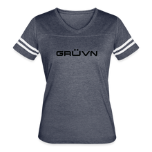 Load image into Gallery viewer, GRÜVN Women’s Vintage Sport T-Shirt - Black (7 Colors) - vintage navy/white
