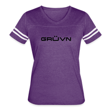 Load image into Gallery viewer, GRÜVN Women’s Vintage Sport T-Shirt - Black (7 Colors) - vintage purple/white
