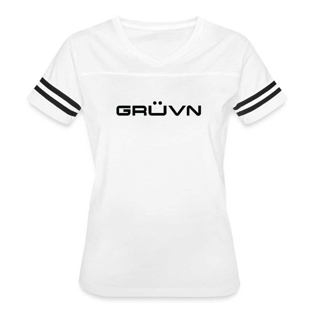 GRÜVN Women’s Vintage Sport T-Shirt - Black (7 Colors) - white/black