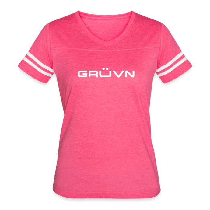 GRÜVN Women’s Vintage Sport T-Shirt - White (7 Colors) - vintage pink/white