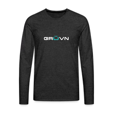 Load image into Gallery viewer, GRÜVN Men&#39;s Premium Long Sleeve T-Shirt - White &amp; Blue (4 Colors) - charcoal grey
