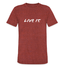 Load image into Gallery viewer, LIVE IT Unisex Tri-Blend T-Shirt - 5 Colors - heather cranberry
