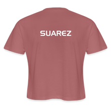 Load image into Gallery viewer, GRÜVN Women&#39;s Cropped T-Shirt (Suarez on back) - 3 Colors - mauve

