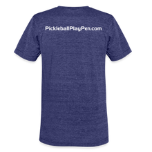 Load image into Gallery viewer, GRÜVN Unisex Tri-Blend T-Shirt - PickleballPlayPen.com On Back  (4 Colors - heather indigo
