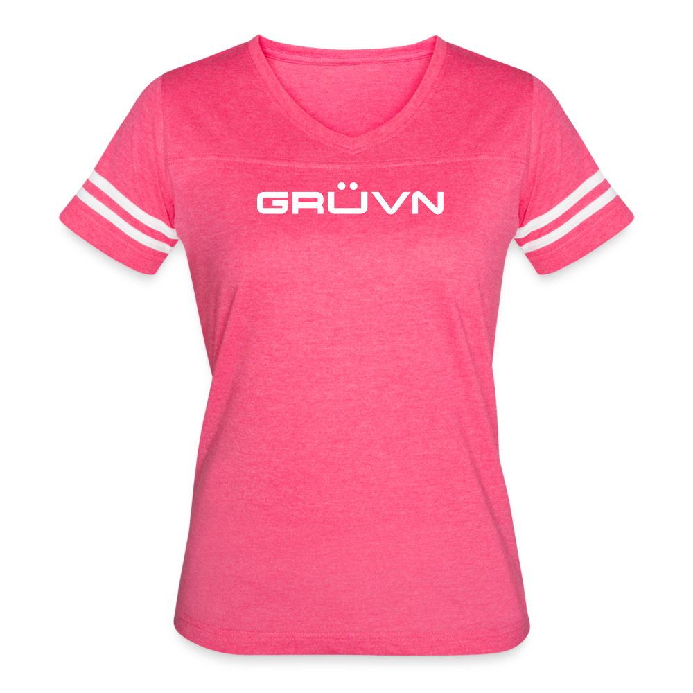 GRÜVN Women’s Vintage Sport T-Shirt - Coach MeiShen on back - vintage pink/white