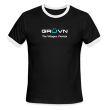 Load image into Gallery viewer, GRÜVN Men&#39;s Ringer T-Shirt - Coach Matty - The Villages, Florida - black/white
