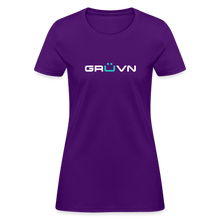 Load image into Gallery viewer, GRÜVN Women&#39;s T-Shirt - White &amp; Blue - purple
