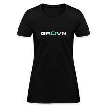 Load image into Gallery viewer, GRÜVN Women&#39;s T-Shirt - White &amp; Blue - black
