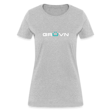 Load image into Gallery viewer, GRÜVN Women&#39;s T-Shirt - White &amp; Blue - heather gray
