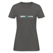 Load image into Gallery viewer, GRÜVN Women&#39;s T-Shirt - White &amp; Blue - charcoal
