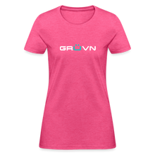 Load image into Gallery viewer, GRÜVN Women&#39;s T-Shirt - White &amp; Blue - heather pink

