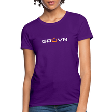 Load image into Gallery viewer, GRÜVN Women&#39;s T-Shirt - White &amp; Orange - purple
