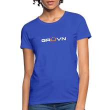 Load image into Gallery viewer, GRÜVN Women&#39;s T-Shirt - White &amp; Orange - royal blue

