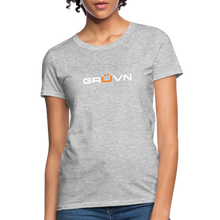 Load image into Gallery viewer, GRÜVN Women&#39;s T-Shirt - White &amp; Orange - heather gray
