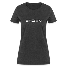 Load image into Gallery viewer, GRÜVN Women&#39;s T-Shirt - White Logo (11 Colors) - heather black
