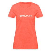 Load image into Gallery viewer, GRÜVN Women&#39;s T-Shirt - White Logo (11 Colors) - heather coral
