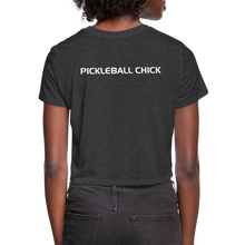 Load image into Gallery viewer, GRÜVN Women&#39;s Cropped T-Shirt - Pickleball Chick - deep heather
