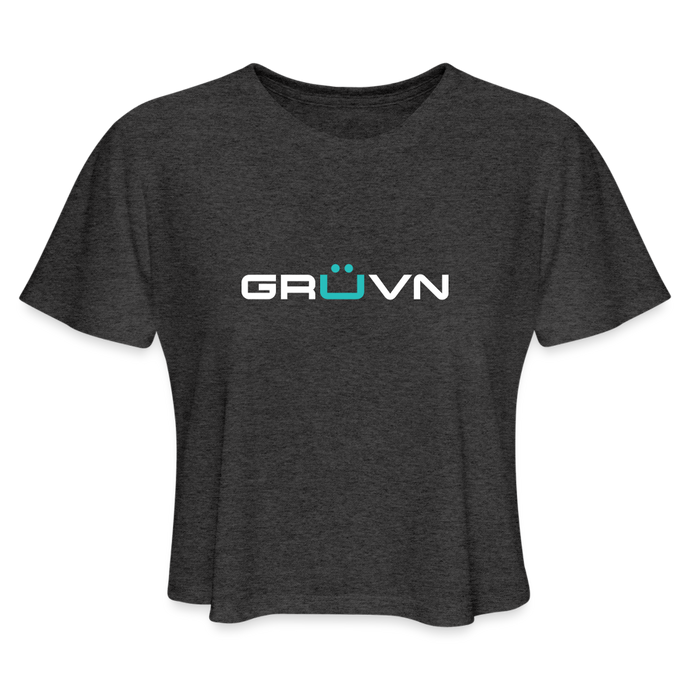 GRÜVN Women's Cropped T-Shirt - Pickleball Chick - deep heather