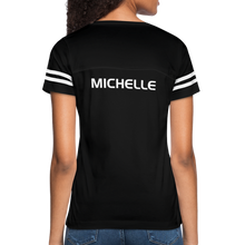 Load image into Gallery viewer, GRÜVN Women’s Vintage Sport T-Shirt - Michelle on back - black/white

