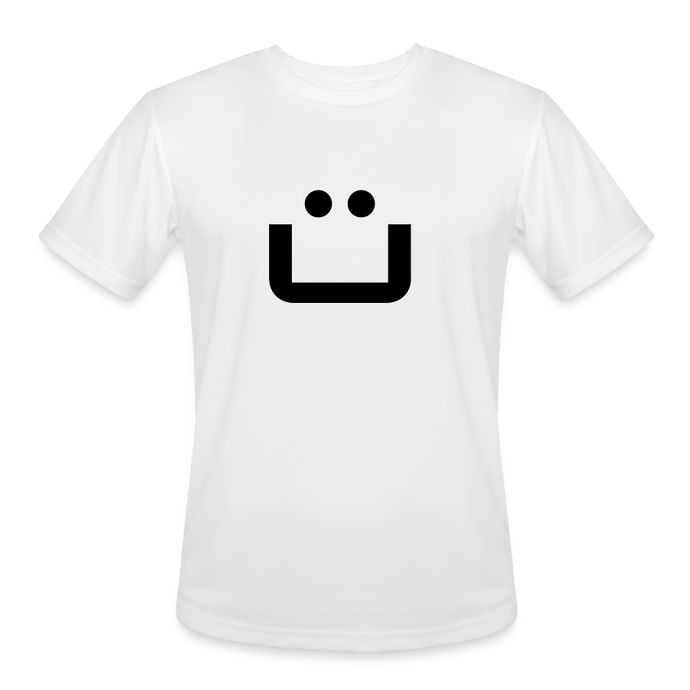 GRÜVN Men’s Moisture Wicking Performance T-Shirt - Black Smile (5 Colors) - white