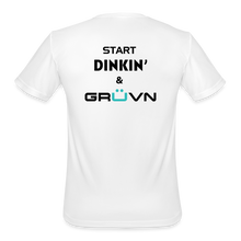 Load image into Gallery viewer, &quot;Start Dinkin&#39; &amp; GRÜVN&quot; (on back) Men’s Moisture Wicking Performance T-Shirt (4 Colors) - white
