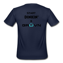 Load image into Gallery viewer, &quot;Start Dinkin&#39; &amp; GRÜVN&quot; (on back) Men’s Moisture Wicking Performance T-Shirt (4 Colors) - navy
