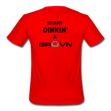 Load image into Gallery viewer, &quot;Start Dinkin&#39; &amp; GRÜVN&quot; (on back) Men’s Moisture Wicking Performance T-Shirt (4 Colors) - red
