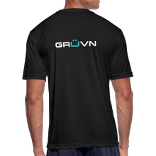 Load image into Gallery viewer, LIVE IT Men’s Moisture Wicking Performance T-Shirt (GRÜVN on back) White Logo (4 Colors) - black
