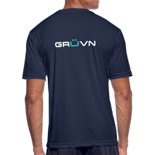 Load image into Gallery viewer, LIVE IT Men’s Moisture Wicking Performance T-Shirt (GRÜVN on back) White Logo (4 Colors) - navy
