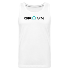 Load image into Gallery viewer, GRÜVN Men’s Premium Tank - Blue Logo (6 Colors) - white
