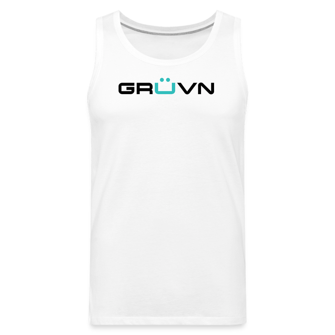 GRÜVN Men’s Premium Tank - Blue Logo (6 Colors) - white