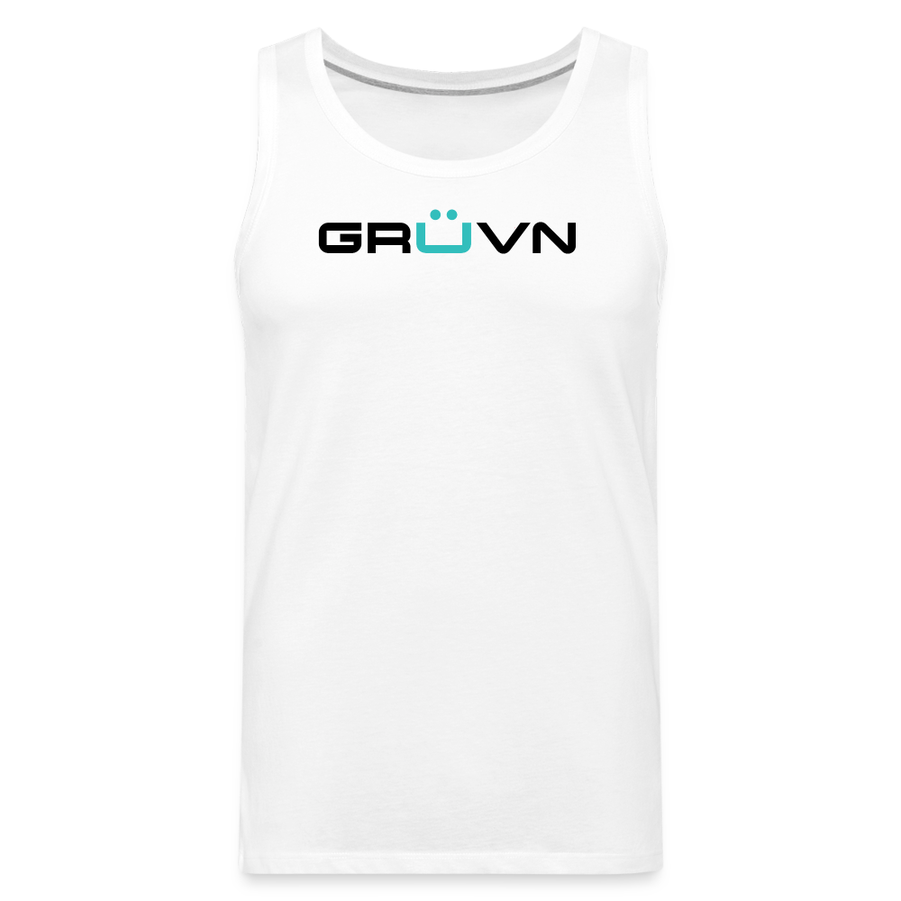 GRÜVN Men’s Premium Tank - Blue Logo (6 Colors) - white