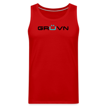 Load image into Gallery viewer, GRÜVN Men’s Premium Tank - Blue Logo (6 Colors) - red
