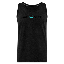 Load image into Gallery viewer, GRÜVN Men’s Premium Tank - Blue Logo (6 Colors) - charcoal grey
