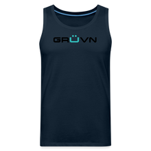 Load image into Gallery viewer, GRÜVN Men’s Premium Tank - Blue Logo (6 Colors) - deep navy
