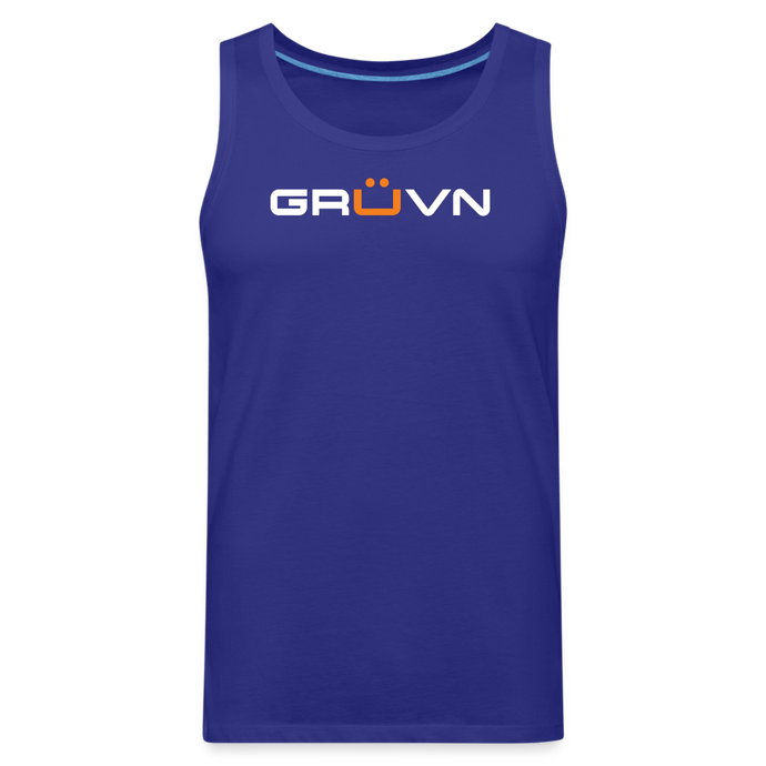 GRÜVN Men’s Premium Tank - White & Orange (6 Colors) - royal blue