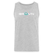 Load image into Gallery viewer, GRÜVN Men’s Premium Tank - White &amp; Blue (6 Colors) - heather gray
