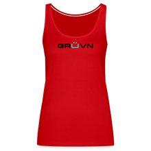 Load image into Gallery viewer, GRÜVN Women’s Premium Tank Top - Black &amp; Blue Logo (7 Colors) - red
