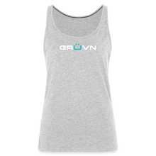 Load image into Gallery viewer, GRÜVN Women’s Premium Tank Top - White &amp; Blue (7 Colors) - heather gray
