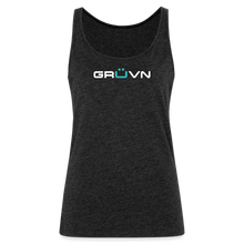 Load image into Gallery viewer, GRÜVN Women’s Premium Tank Top - White &amp; Blue (7 Colors) - charcoal grey

